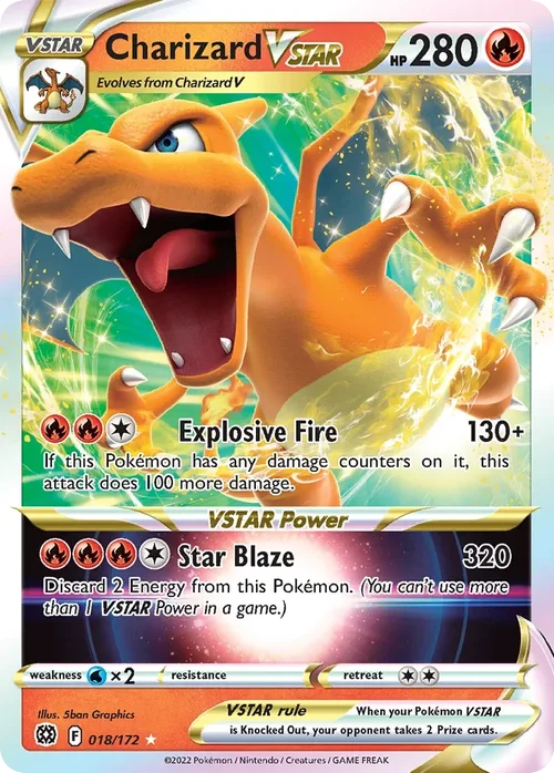 Charizard VSTAR 018 Pokemon card from Brilliant Stars set