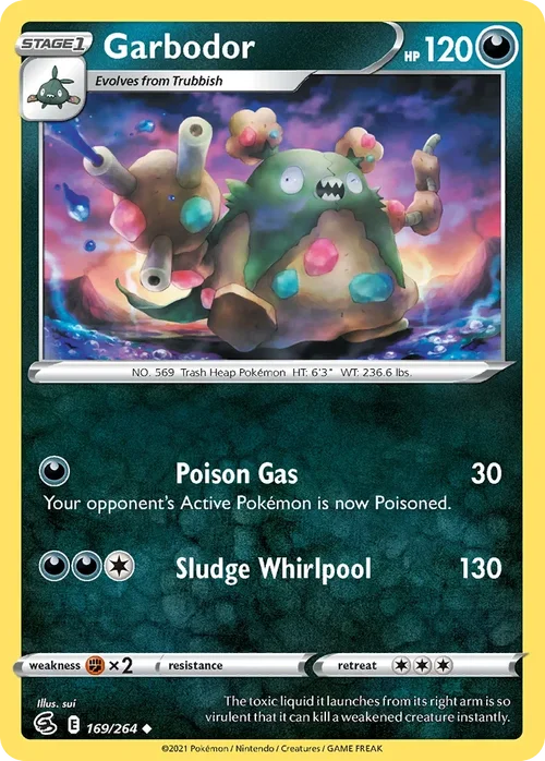 Garbodor 169 Pokemon card from Fusion Strike set