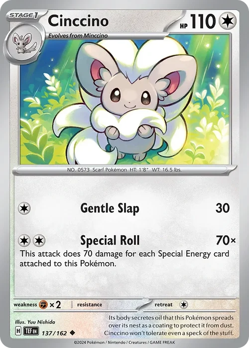 Cinccino 137 Pokemon card from Temporal Forces set