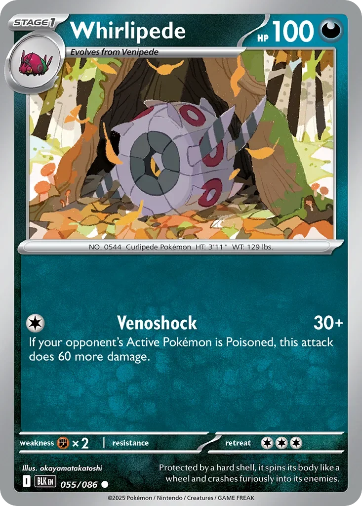 Whirlipede 55 Pokémon card - Common