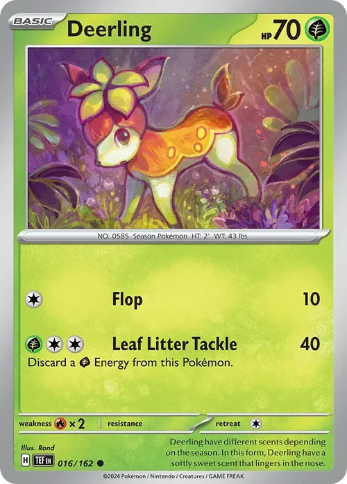 Deerling 16 Pokemon card from Temporal Forces set
