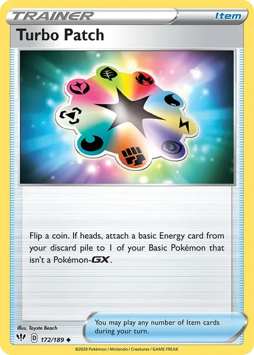 Turbo Patch 172 Pokemon card from Darkness Ablaze set