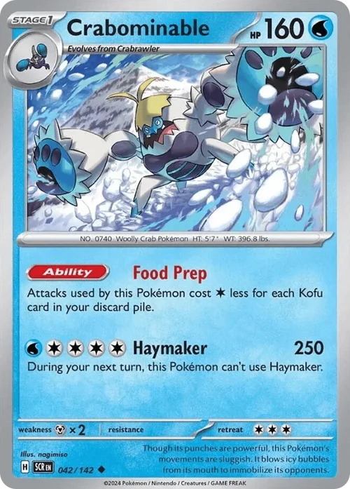 Crabominable 42 Pokemon card from Stellar Crown set