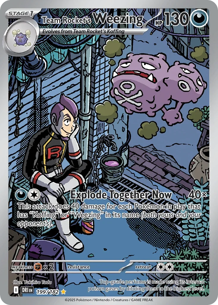 Team Rocket's Weezing 199 Pokemon card from Destined Rivals set