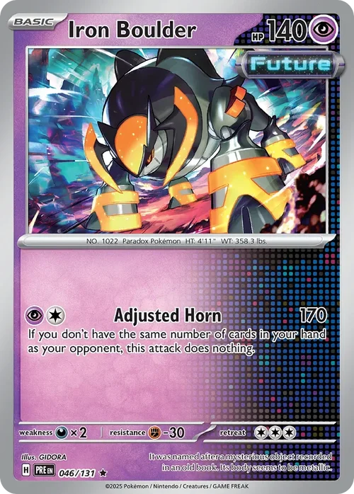 Iron Boulder 46 Pokemon card from Prismatic Evolutions set