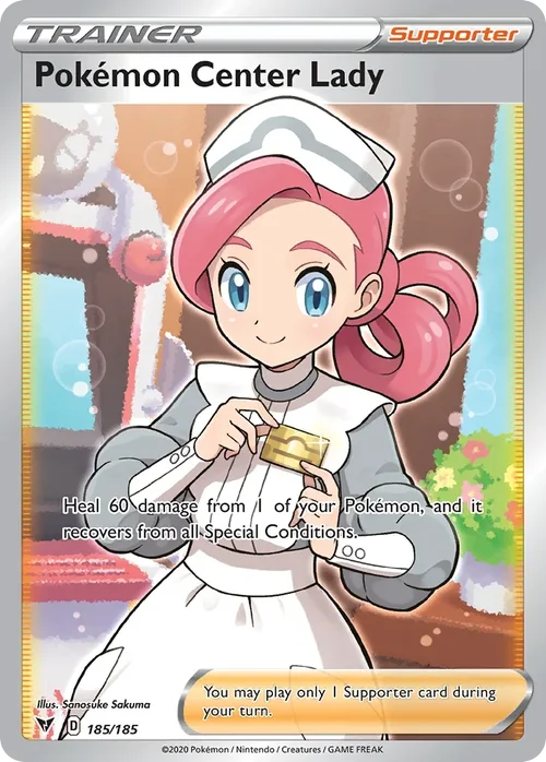 Pokémon Center Lady 185 Pokemon card from Vivid Voltage set