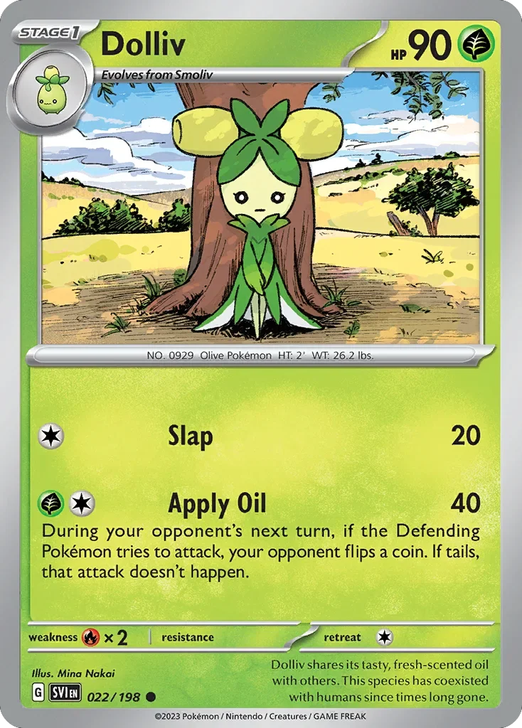 Dolliv 22 Pokemon card from Scarlet & Violet set