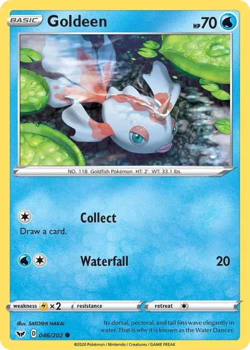 Goldeen 46 Pokemon card from Sword & Shield set