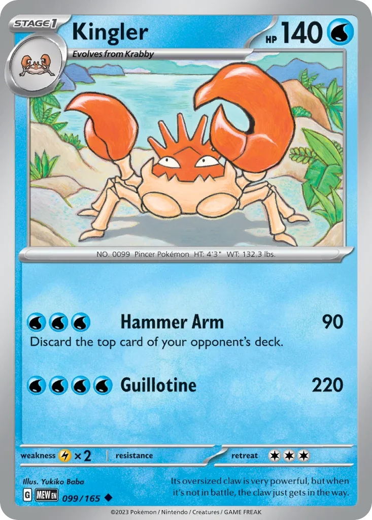 Kingler 099 Pokémon card