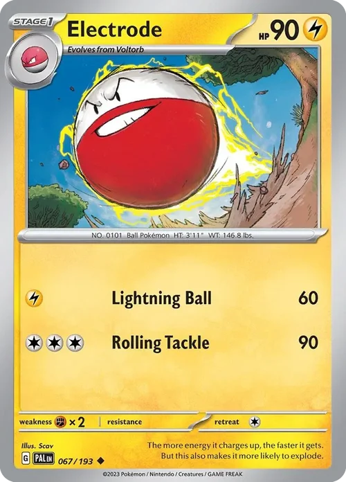 Electrode 67 Pokemon card from Paldea Evolved set
