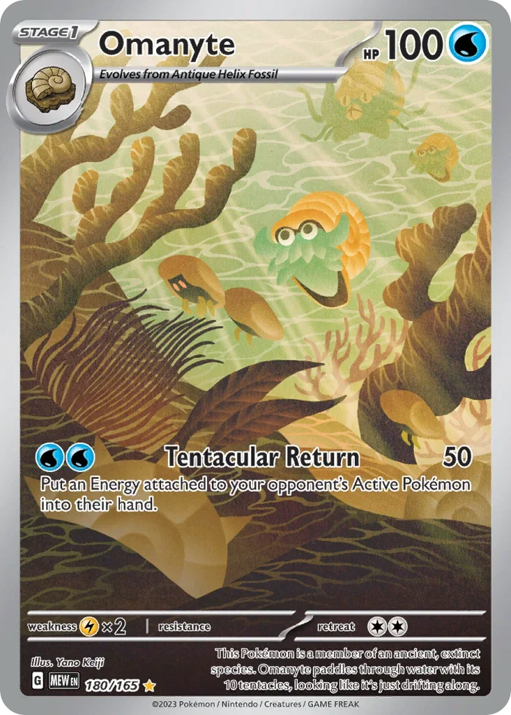 Omanyte 180 Pokémon card
