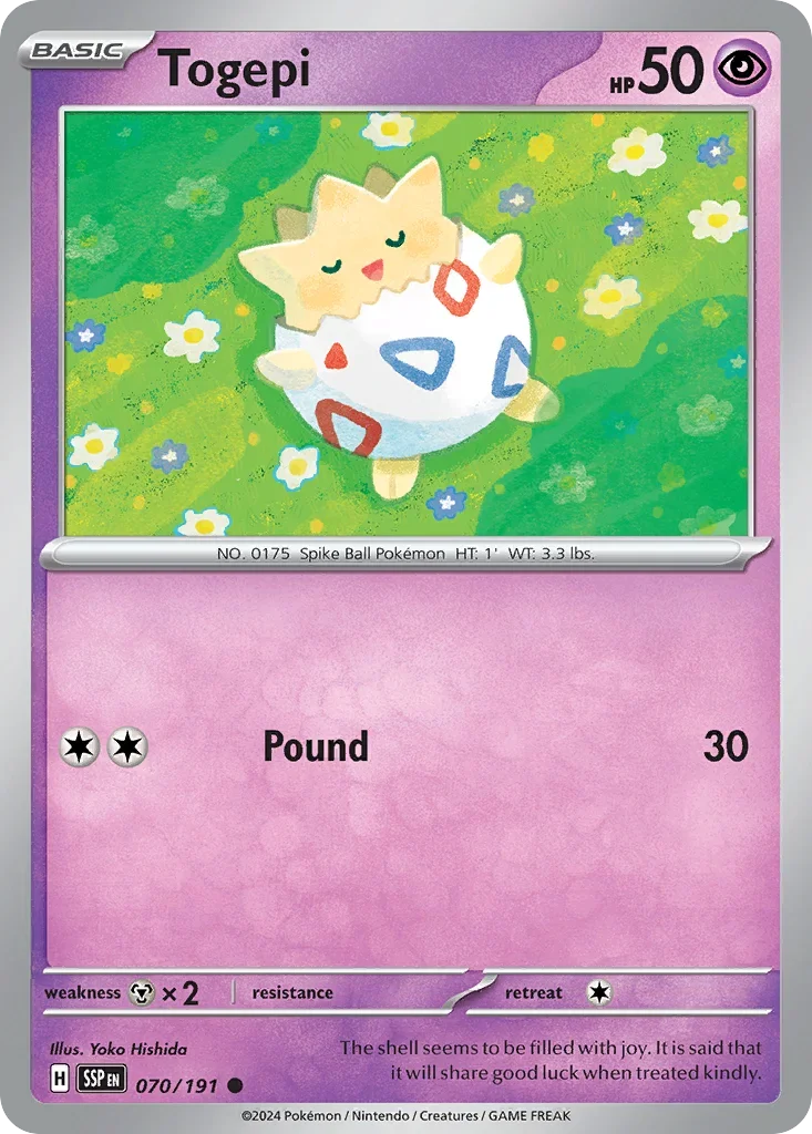 Togepi 070/167 Pokemon card from Surging Sparks set