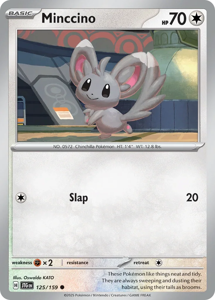 Minccino 125 Pokémon card from JTG set