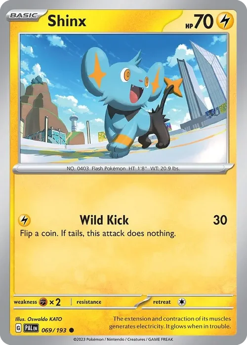 Shinx 69 Pokemon card from Paldea Evolved set