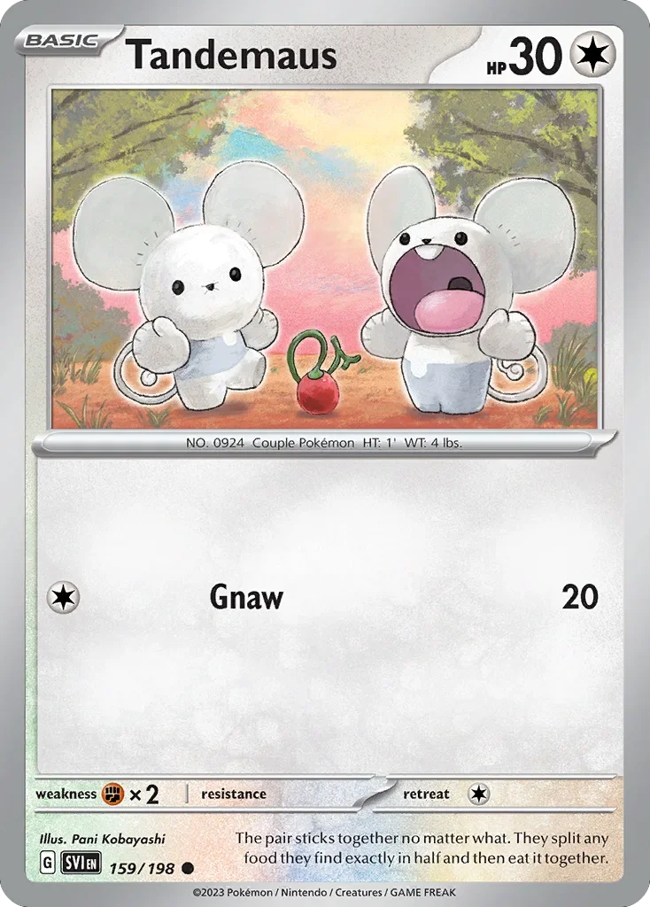 Tandemaus 159 Pokemon card from Scarlet & Violet set