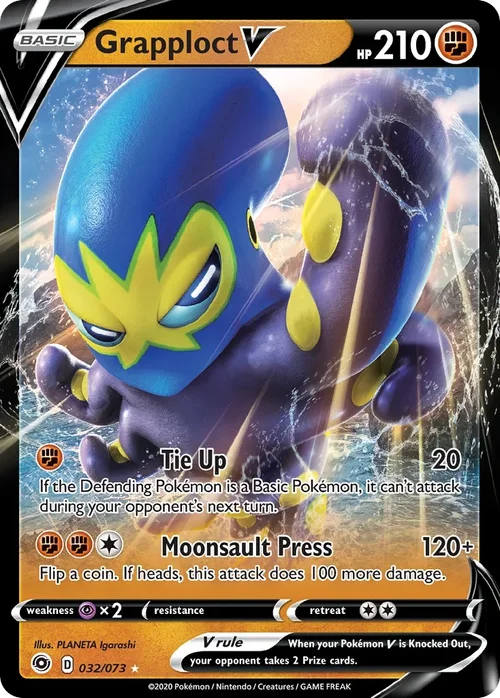 Grapploct V 32 Pokemon card from Champion's Path set