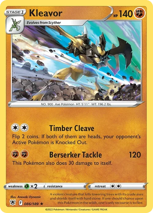 Kleavor 086 Pokémon card from Astral Radiance set