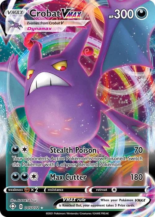 Crobat VMAX 45 Pokemon card from Shining Fates set