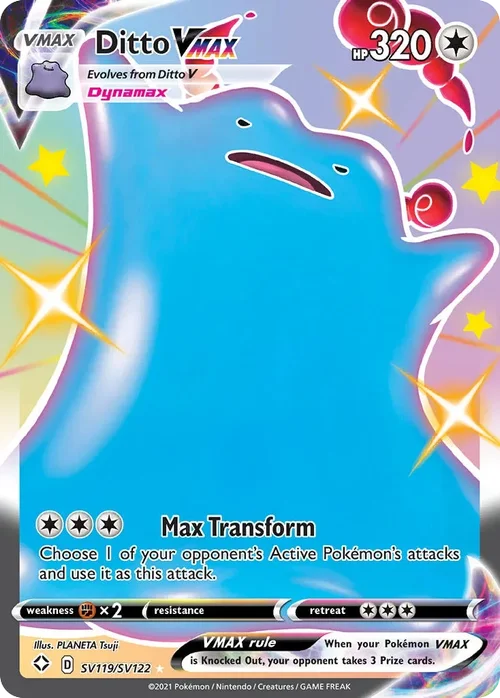 Ditto VMAX SV119 Pokemon card from Shining Fates set