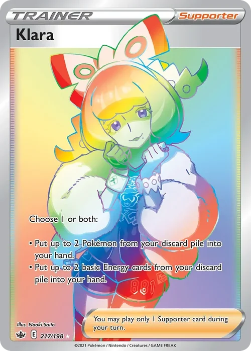 Klara 217 Pokemon card from Chilling Reign set