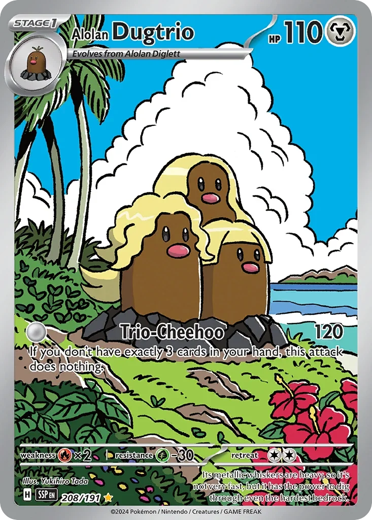Alolan Dugtrio 208/167 Pokemon card from Surging Sparks set