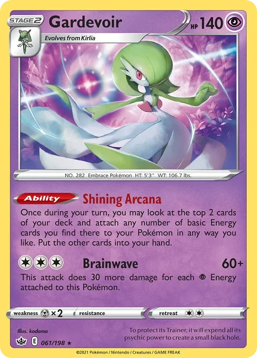 Gardevoir 61 Pokemon card from Chilling Reign set