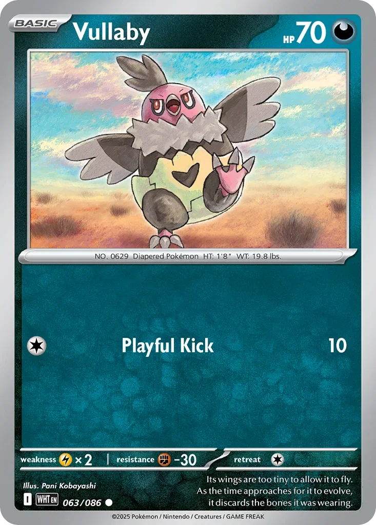 Vullaby 63 Pokemon card from White Flare set