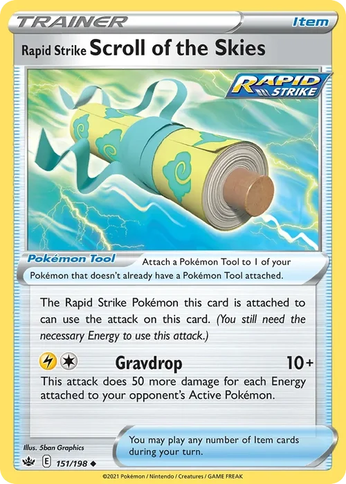 Rapid Strike Scroll of the Skies 151 Pokemon card from Chilling Reign set