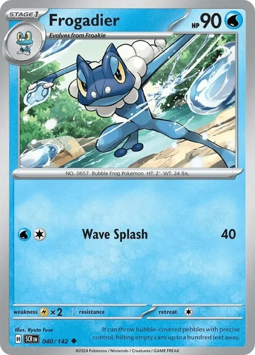 Frogadier 40 Pokemon card from Stellar Crown set