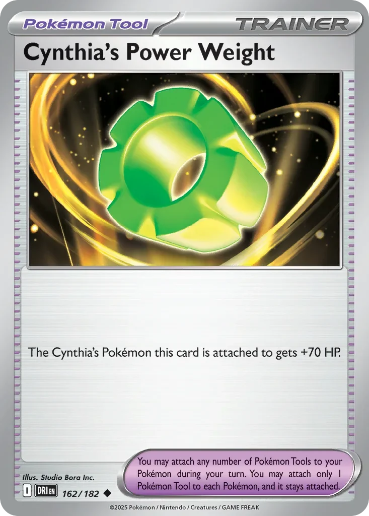 Cynthia's Power Weight 162 Pokemon card from Destined Rivals set