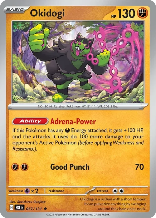 Okidogi 57 Pokemon card from Prismatic Evolutions set