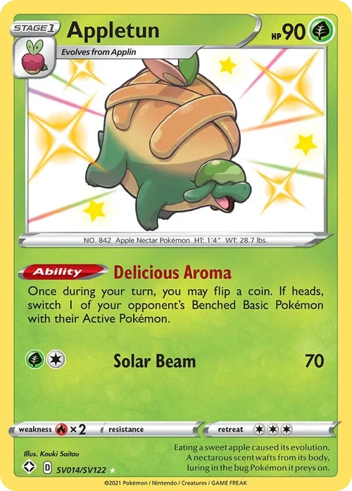 Appletun SV014 Pokemon card from Shining Fates set