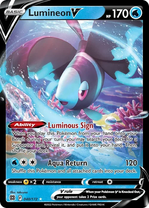 Lumineon V 040 Pokemon card from Brilliant Stars set