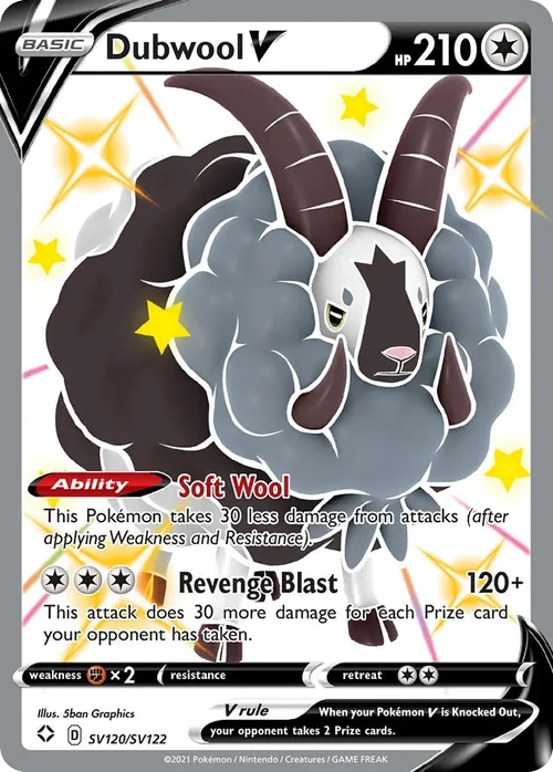 Dubwool V SV120 Pokemon card from Shining Fates set