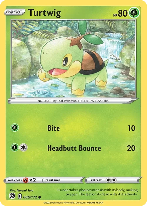 Turtwig 006 Pokemon card from Brilliant Stars set