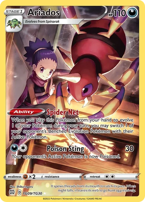 Ariados 009 Pokemon card from Brilliant Stars set