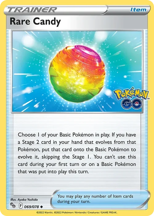 Rare Candy 69 Pokemon card from Pokemon GO set