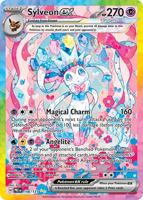 Sylveon ex 156 Pokemon card from Prismatic Evolutions set