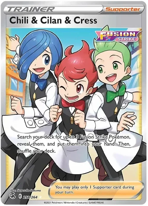 Chili-Cilan-Cress 258 Pokemon card from Fusion Strike set