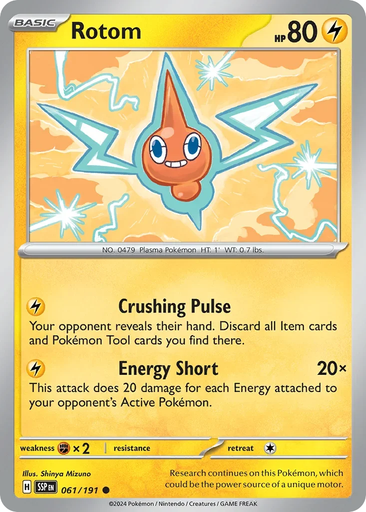 Rotom 061/167 Pokemon card from Surging Sparks set
