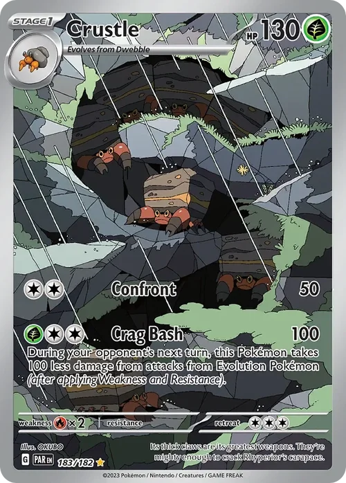 Crustle 183 Pokemon card from Paradox Rift set