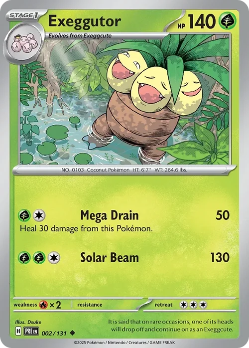 Exeggutor 2 Pokemon card from Prismatic Evolutions set
