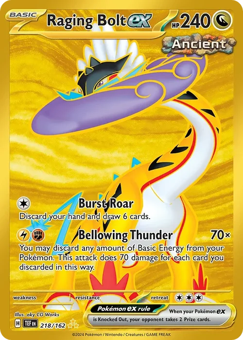 Raging Bolt ex 218 Pokemon card from Temporal Forces set