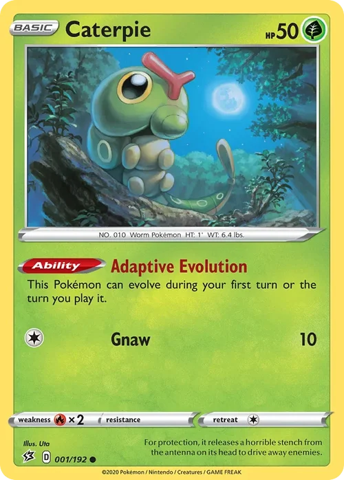 Caterpie 1 Pokemon card from Rebel Clash set