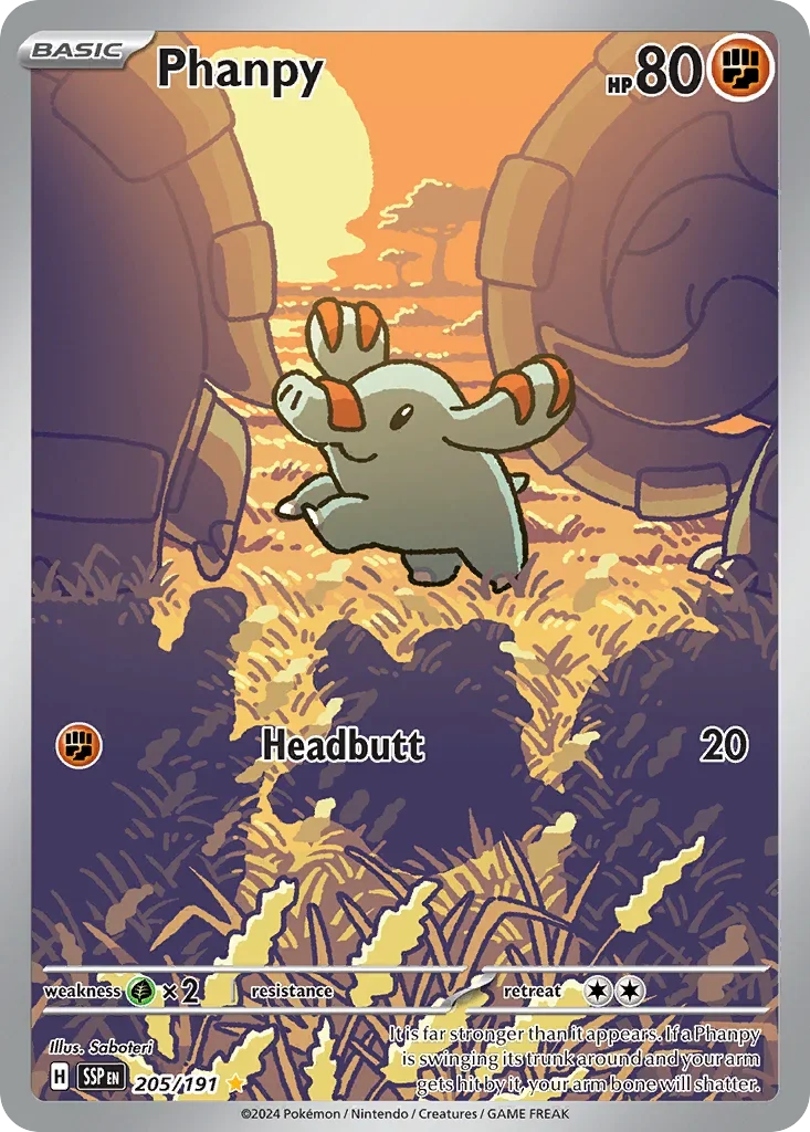 Phanpy 205/167 Pokemon card from Surging Sparks set