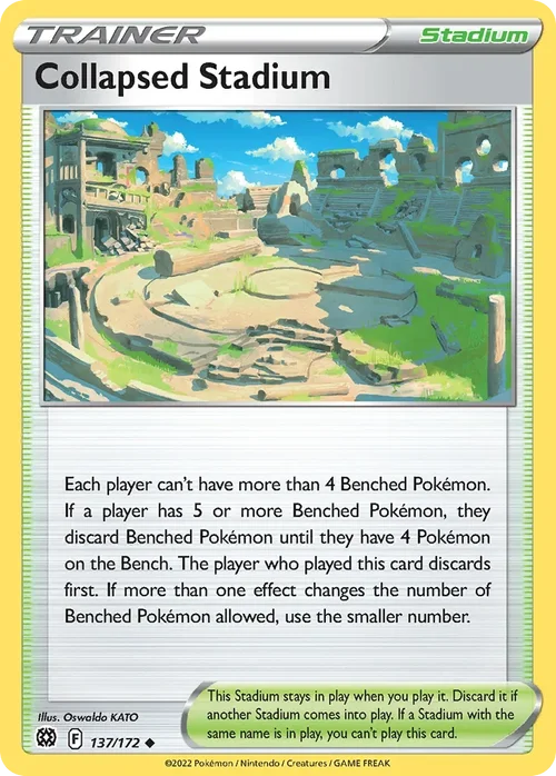 Collapsed Stadium 137 Pokemon card from Brilliant Stars set