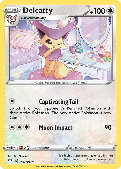 Delcatty 142 Pokemon card from Darkness Ablaze set