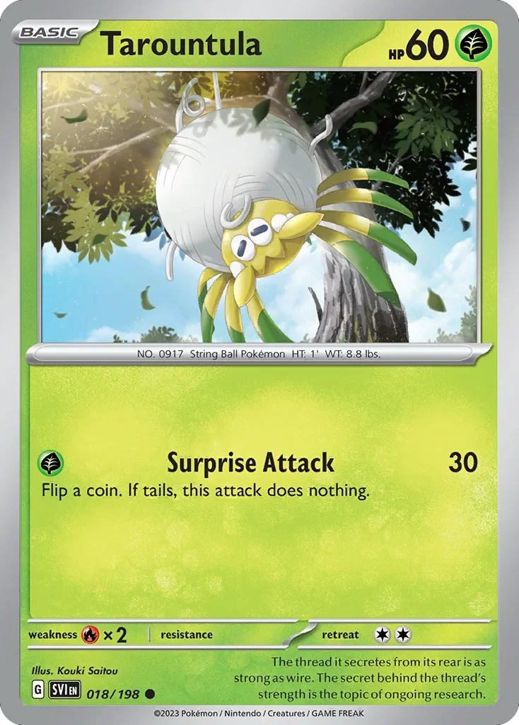 Tarountula 18 Pokemon card from Scarlet & Violet set