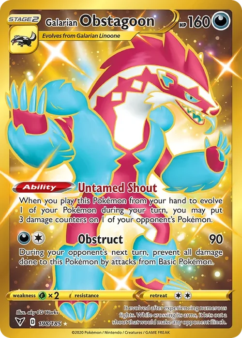 198/185 from Vivid Voltage Gold Secret Rare Pokemon Card