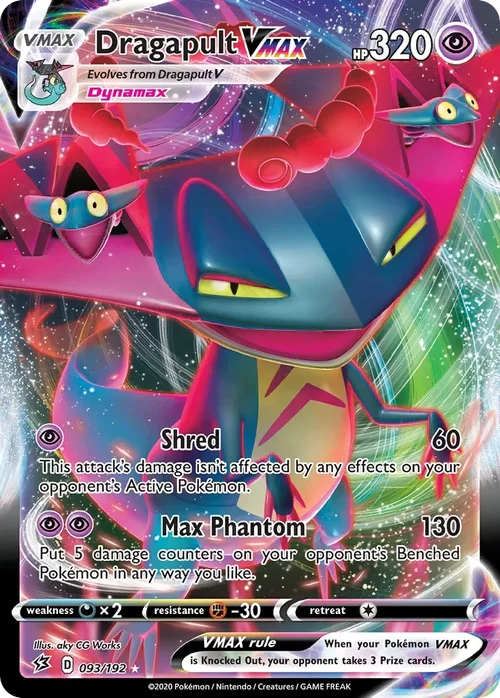 Dragapult VMAX 93 Pokemon card from Rebel Clash set